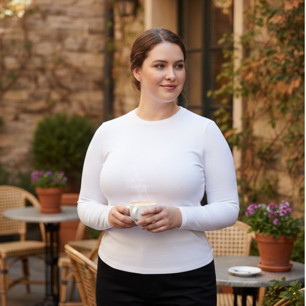Elegant White Long Sleeve Tee